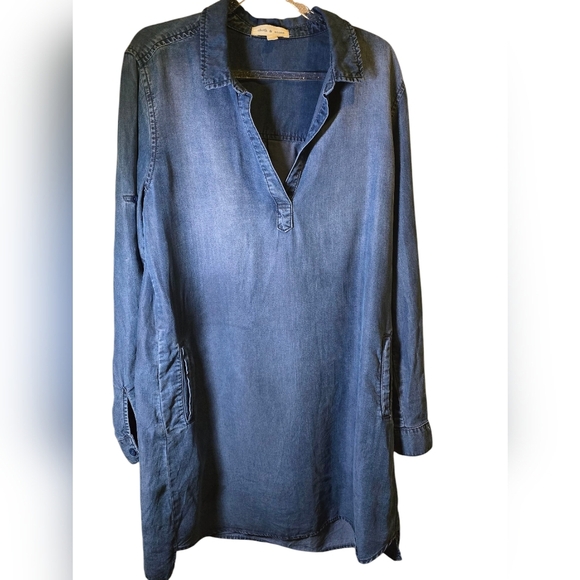cloth & stone Tops - CLOTH & STONE Tencel Blue Denim Tunic Dress Size MED